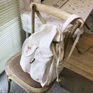 Cartoon Print Drawstring Canvas Backpack