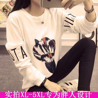 Flower Applique Pullover