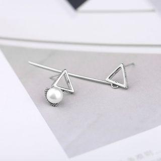 Non-matching Drop Earring 1 Pair - S925 Silver - One Size