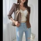 Chain-trim Sheer Sleeve Jacket