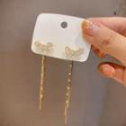 Star Rhinestone Alloy Fringed Earring 1 Pair - Gold & White - One Size