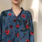 Floral Loose-fit Long-sleeve Dress