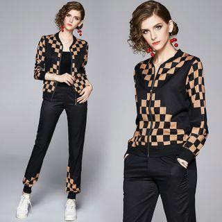 Set: Checkerboard Jacket + Sweatpants