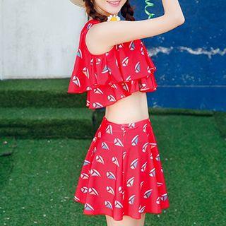 Printed Ruffle Tankini