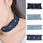 Studded Denim Choker