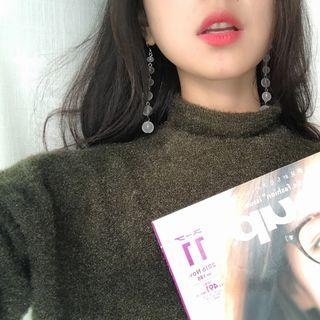 Frosted Ball Drop Earring