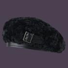 Faux Fur Belt Beret Hat