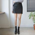Band-waist Mini Skirt With Belt