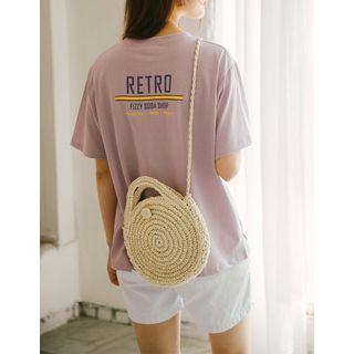 Woven Straw Round Cross Bag