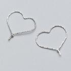 925 Sterling Silver Heart Earring 1 Pair - S925 Silver - As Shown In Figure - One Size