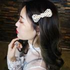Faux Pearl Bow Hair Clip As Shown In Figure - One Size