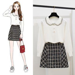 Knit Pullover / A-line Skirt / Set