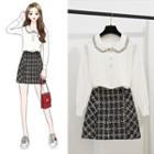 Knit Pullover / A-line Skirt / Set