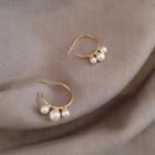 925 Sterling Silver Faux Pearl Open Hoop Earring 1 Pair - Hook Earring - Faux Pearl - One Size