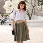 Lace-trim Puff-sleeve Blouse