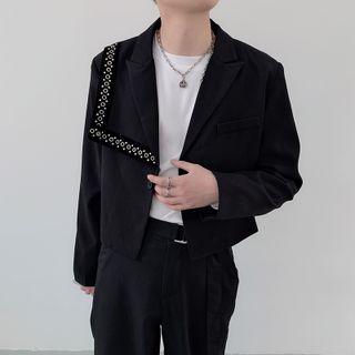 Grommet Cropped Blazer