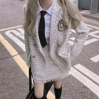 Tweed Blazer / A-line Skirt