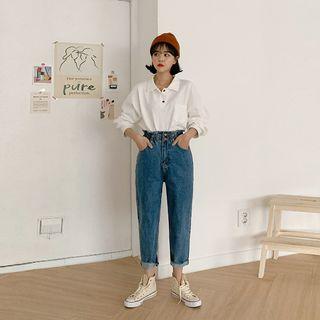 High Band-waist Baggy Jeans