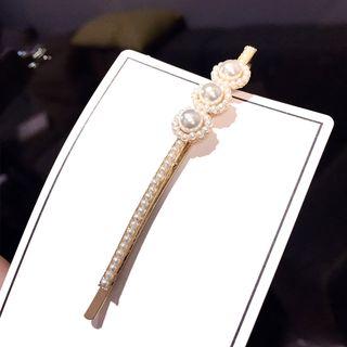 Faux Pearl Hair Pin Gold - One Size