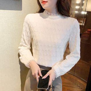 Mesh Ruffle Blouse