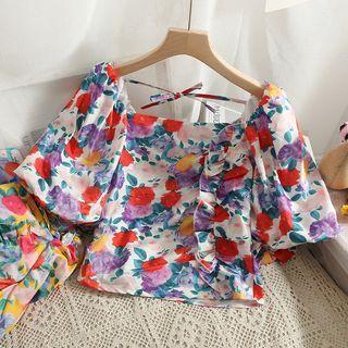 Boatneck Printed Crop Top In 5 Colors