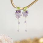 Grapes Bead Alloy Earring 1 Pair - Silver Stud - Purple - One Size
