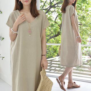 Relaxed-fit V-neck Linen Blend Dress