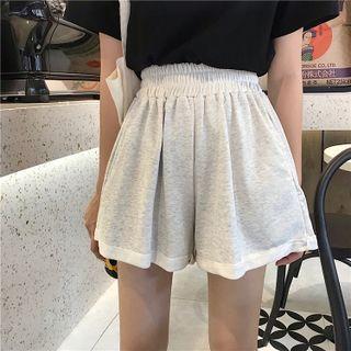 High-waist Wide-leg Sweat Shorts