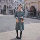Two Tone Button-up Long Coat