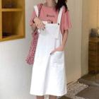 Short-sleeve Lettering T-shirt / Midi Jumper Dress