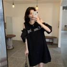 Short-sleeve Cut Out A-line T-shirt Dress