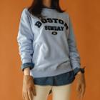 Letter Fleece-trim Sweatshirt