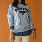 Letter Fleece-trim Sweatshirt