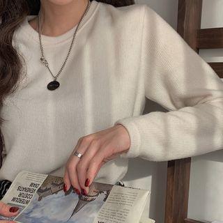 Set Of 2: Crew-neck Napped T-shirt