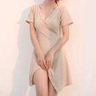 Short-sleeve Asymmetric Swim Dress