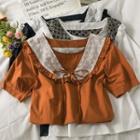 Patchwork Ruffled Loose Top