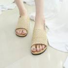 Petite Size - Rattan Self-fastener Sandals