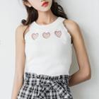 Hollow Out Heart Halter Knit Top
