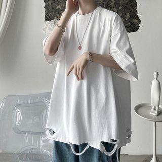 Elbow-sleeve Distressed Vest