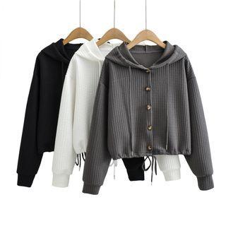 Cropped Button-up Hoodie