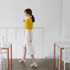 Asymmetric Ruffle-hem Lace Long Skirt