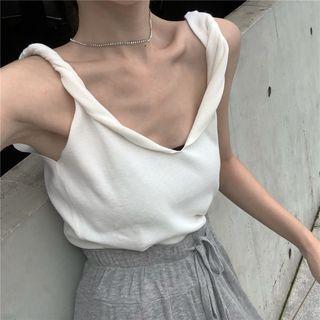 Plain Sleeveless Top White - One Size