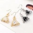 Triangle Caged Faux Crystal Dangle Earring