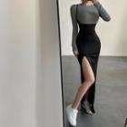 Slit Maxi A-line Overall Dress
