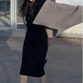 Batwing-sleeve Cardigan / Halter Dress