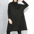 Mock Neck Pullover Dress Black - One Size