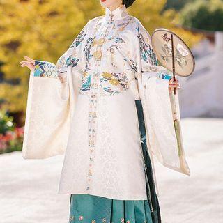 Pleated Maxi A-line Skirt / Long-sleeve Hanfu Top (various Designs)