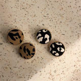 Milk Cow / Leopard Print Disc Earring