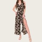Palm Tree Spaghetti Strap Wide-leg Jumpsuit