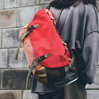 Snap Buckle Nylon Flap Crossbody Bag